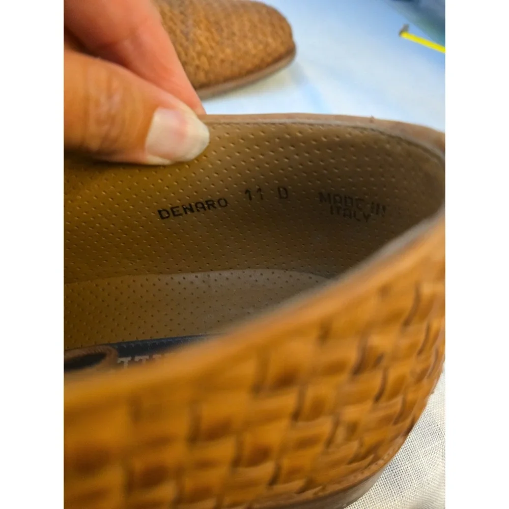 Bally Men's Woven Denaro Tan Derby Oxford Dress Shoes Size 11 D Made In Italy